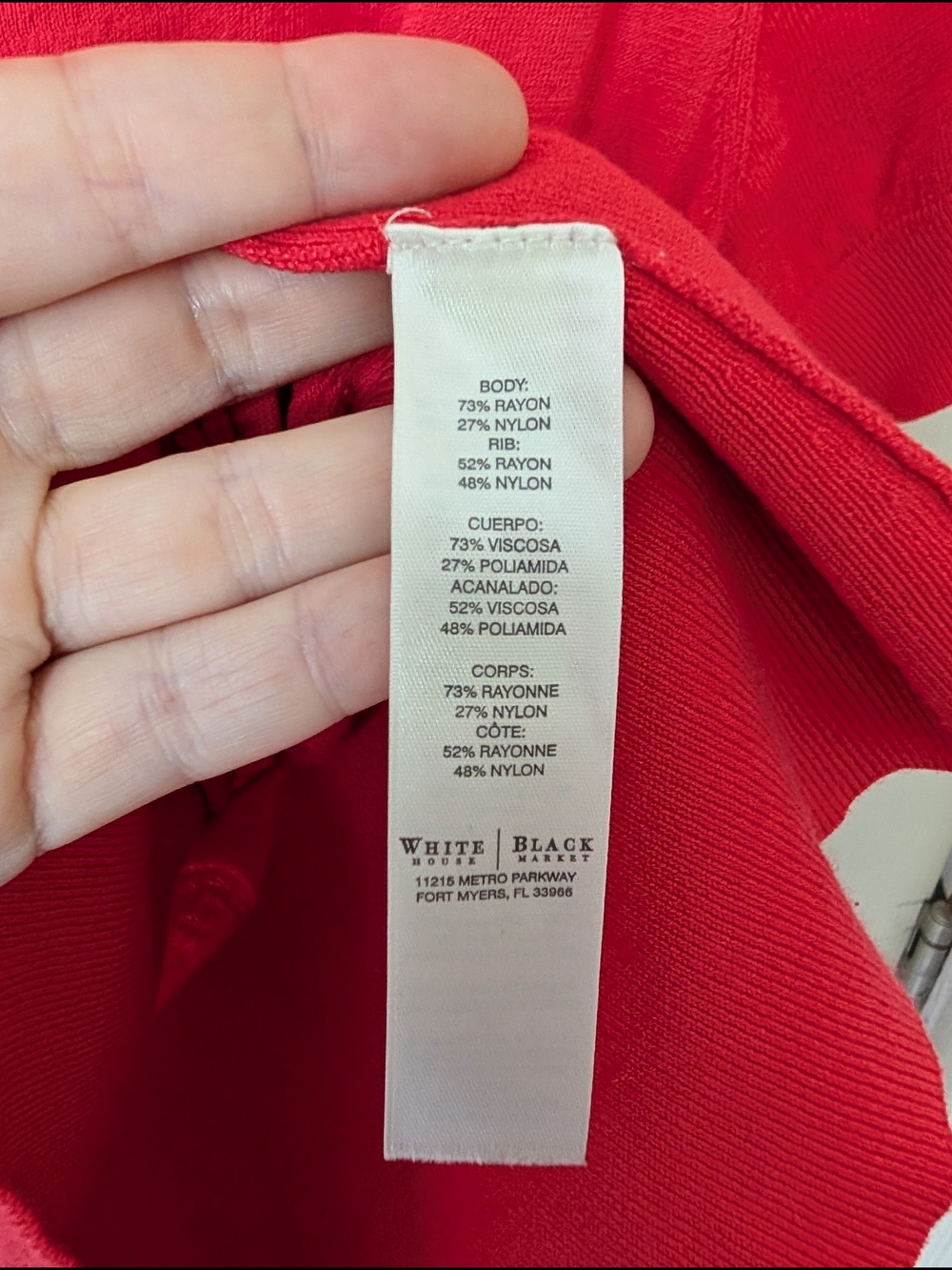 White House Black Market Red Pink Short-Sleeve Button Top XL - Picture 6 of 8